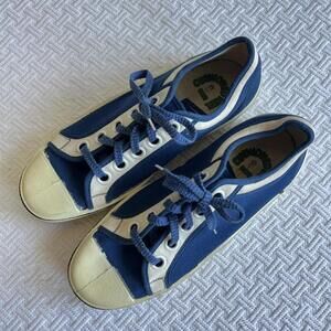 Vintage 70 80s Retro Cebo Built Blue White Low Top Sneakers Comfort Sole Size 8